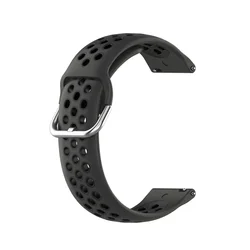 Silicone Sport Wristband for Fitbit Versa 2 - Universal 23mm Adjustable Strap (Black)