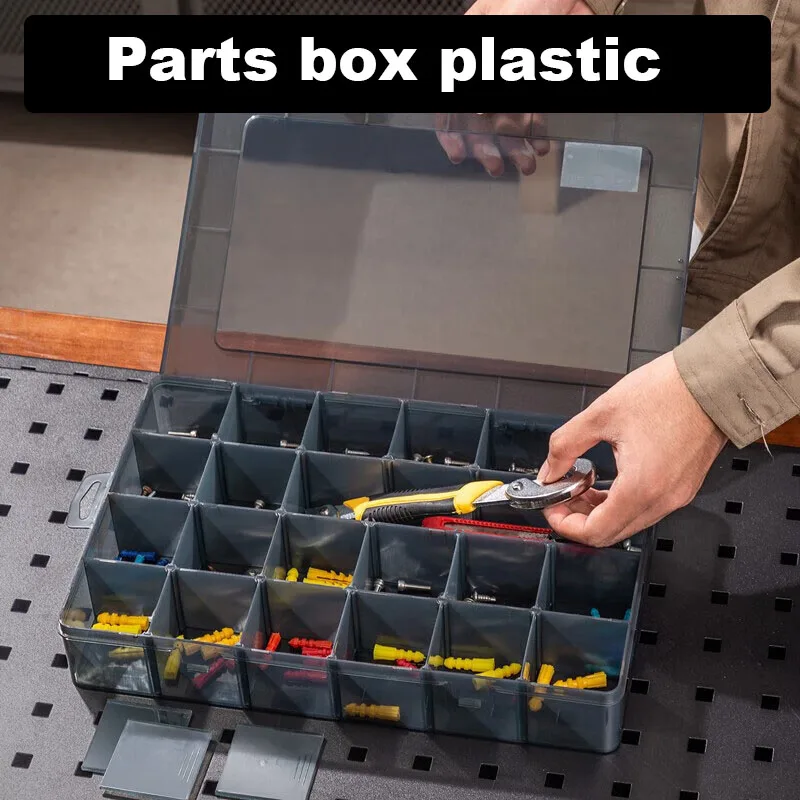 Plastic Tool Parts Box Storage Screw Box Tool Classification Electronic Component Drill Bit Accessories Thickened Grid Box