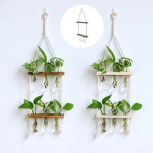Creative Solid Wood Hydroponic Test Tube Glass Wall Hanging Wall Decoration Vase Home Plant Hanging Wall Decoration Container