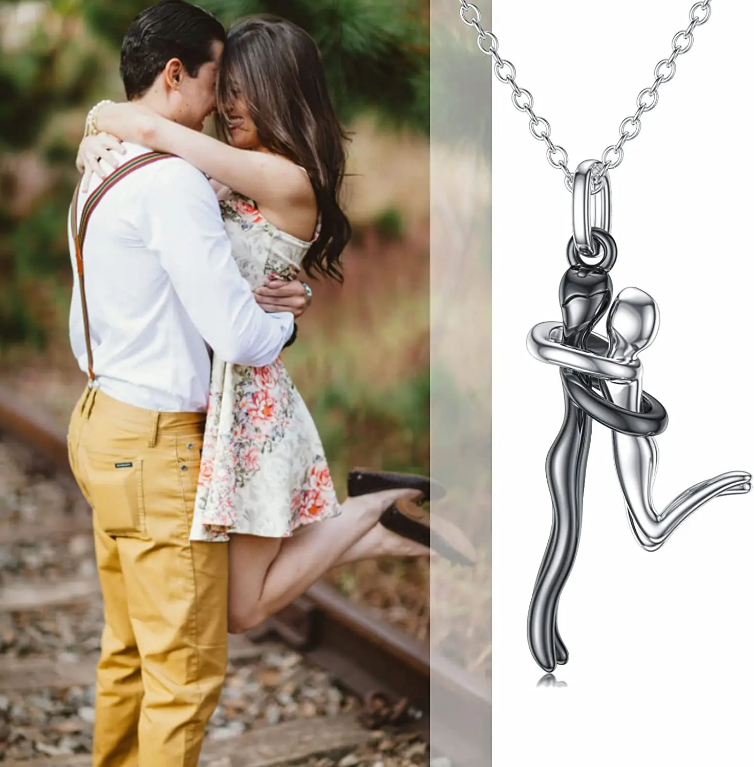 

22 Year New Couple Pendant Necklace Sneaker Embrace Necklace Hot Sale Emotional Jewelry Extrovert Expression Men and Women