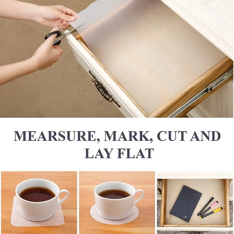 Non-Slip Waterproof Drawer and Shelf Liner – Oil-Proof Closet and Table Pad