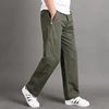 IPPOLICH Men's Pants Men's Oversized Casual Pants Mid Aged Working Trousers Drawstring Cotton Baggy Pants Men's Casual Pants 3