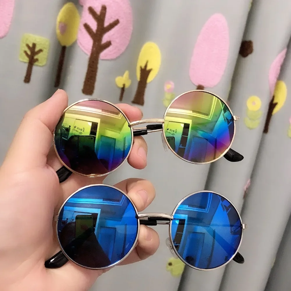 Kids Sunglasses Children Sunglasses Colorful Reflective Mirror Classic Retro Cute Round Eyewear UV400 Boys Girls