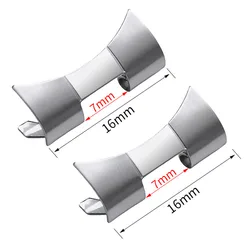 Premium Curved End Stainless Steel Watch Strap Connector, Adjustable Metal Adapter (16mm 7mm)