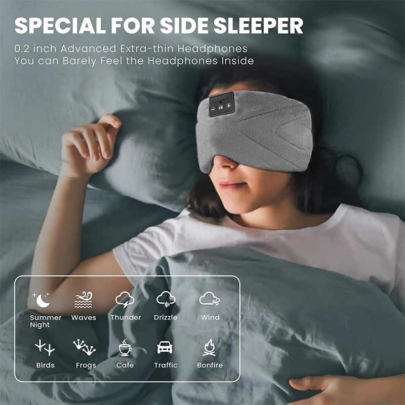Bluetooth Headphones 5.2Bluetooth Sleeping Headphones Sleep Mask with White Noise