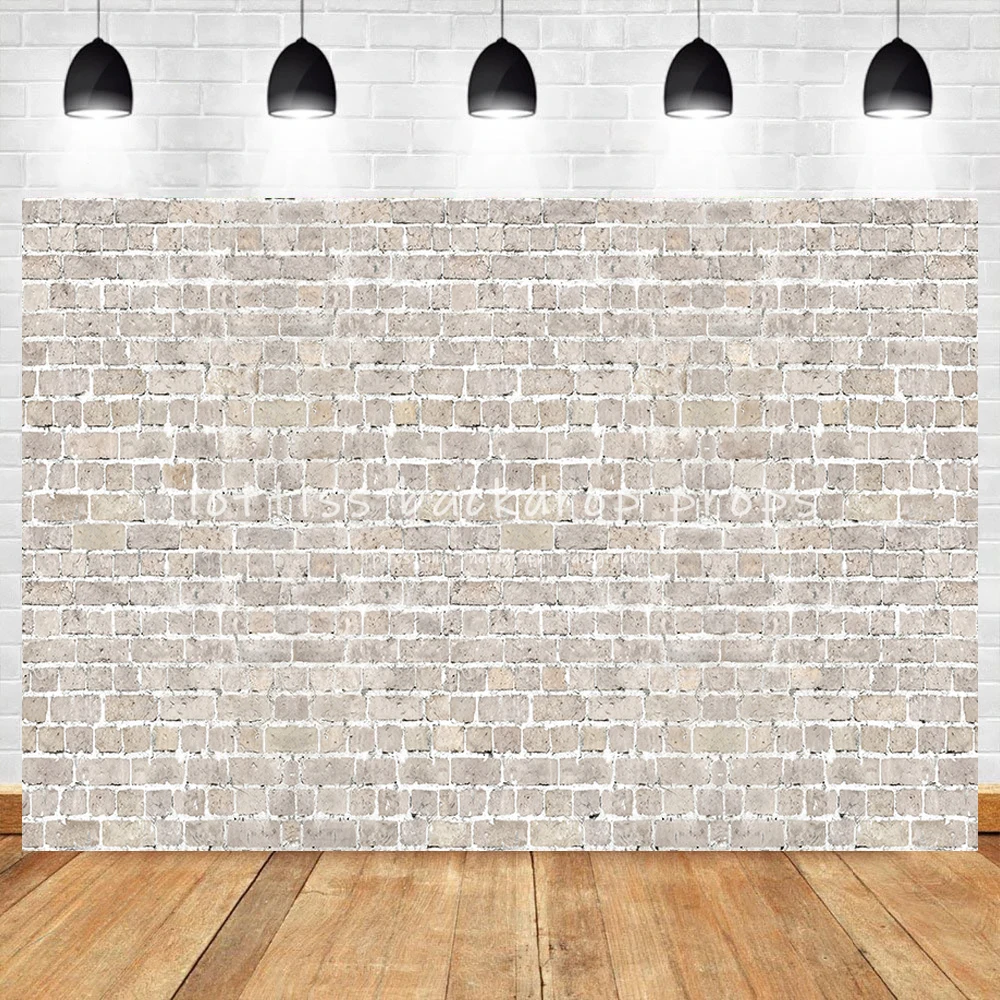 White Brick Wall Backdrops Old Bricked Brick-wall Wallpaper Kids Pregant Portrait Adult Birthday Decor Photography Background photo backdrop photo wallpaper