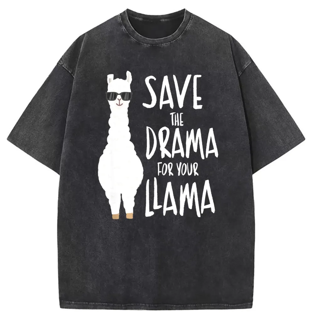 

Popular Save The Drama For Your Llama T Shirt Simple Style Long Sleeve for Men 2023 Newest Sportswears Young Sweatshirts