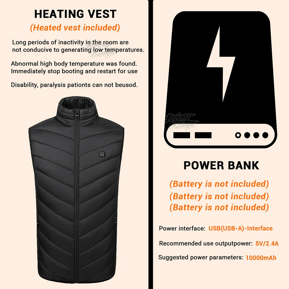 Self Heated jacket Heating Vest 9Areas Men's Thermal Women's USB Heated Vest Warm Clothing Fishing Camping Washable Winter