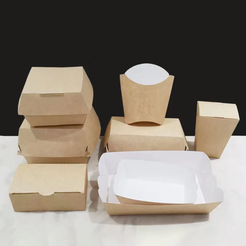 Caja de papel Kraft de comida rápida de embalaje biodegradable a prueb –  Fastfoodpak