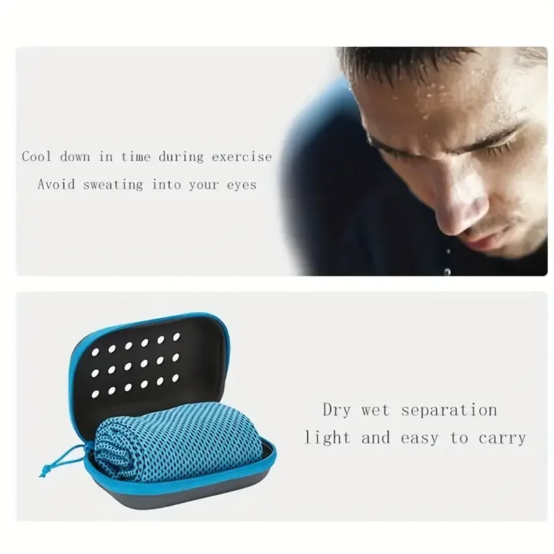 EVA Boxed Cooling Towel Instant Cold Sports Towel Absorbent Quick Dry Ice Towel for Outdoor Fitness Gym Workout Home Accessories