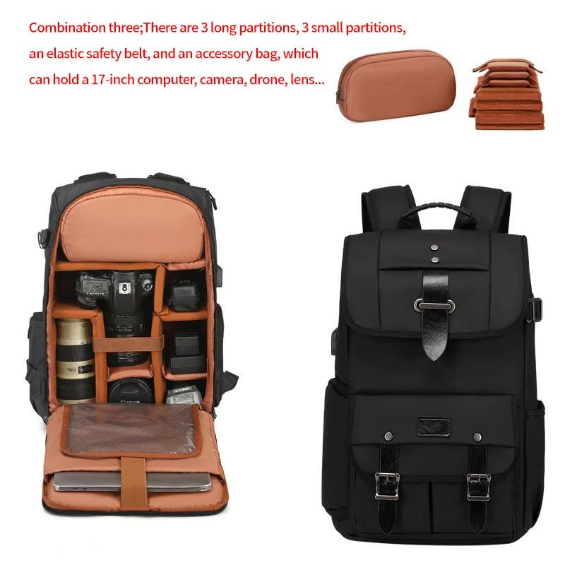 Waterproof Photography Camera Backpack Tripod Bag Lens Case - Main Image