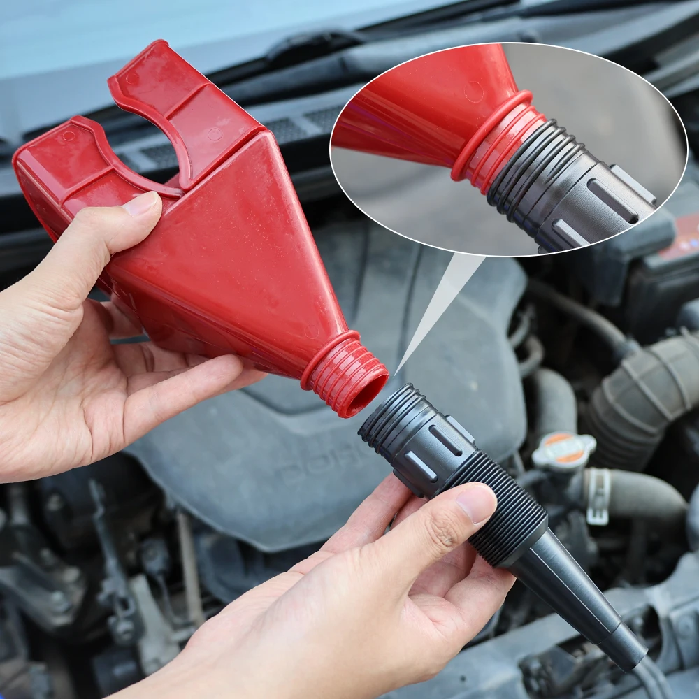 Car Funnels Car Refueling Funnel Folding Telescopic Hose Refueling Funnel Portable Hands-free Car Oil Filling Equipment