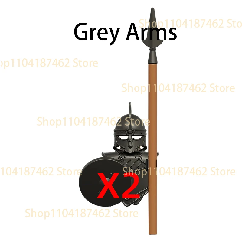 Medieval Knight Army Set with Green Dragon and Wolf Warrior Building Blocks