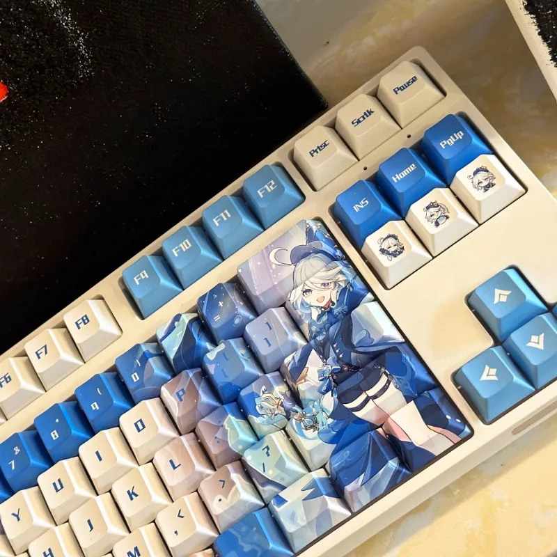 Mifuny Anime Keycaps Acessórios Teclado Mecânico Deus da Água Furina Bonito Pbt Cereja Perfil Gaming Key Caps - Imagem 3
