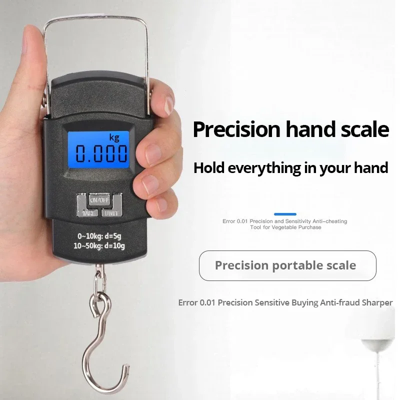 Black 50kg Portable Luggage Scale LCD Digital Display