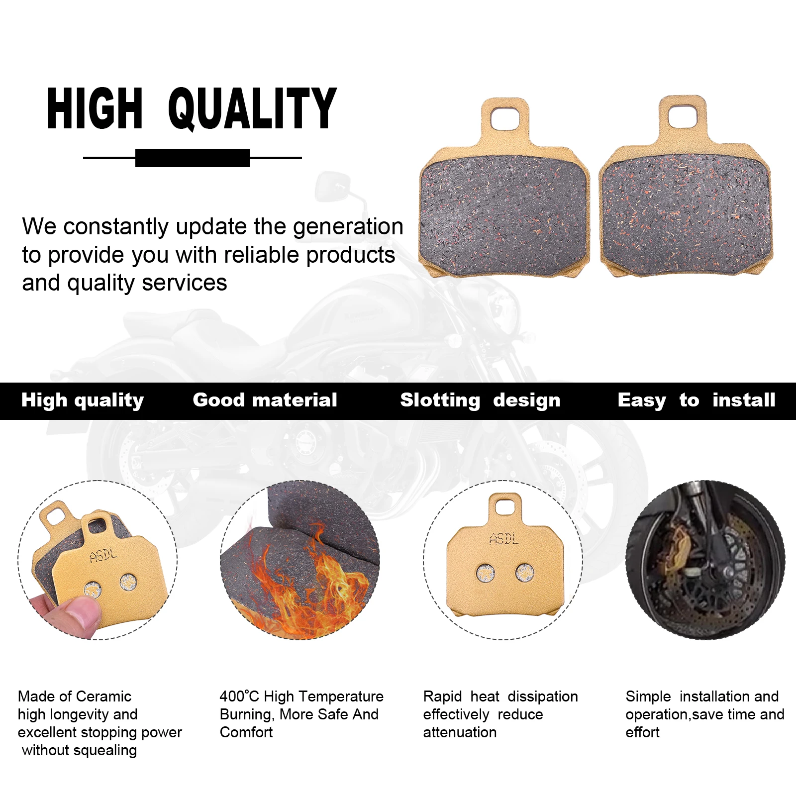 Pastiglie Freno Anteriori Posteriori Per Moto Pastiglie A Disco Per Scooter Adiva Ad 400 Ad400 2009-2011 10 Per Ausa Quad M 50 Task Side X Side