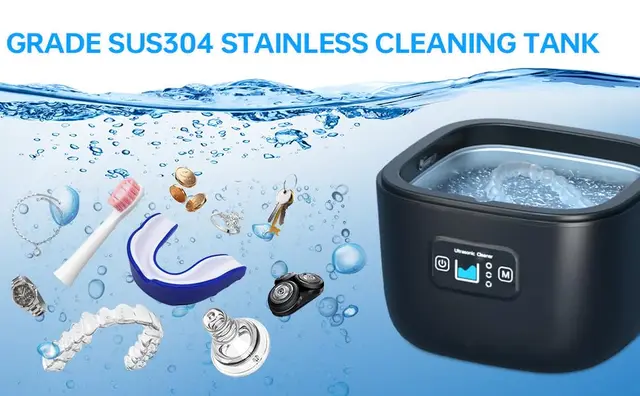 Pulitore A Ultrasuoni Per Apparecchi Dentali - Con Luce UV, 230ml, Per Protesi E Gioielli