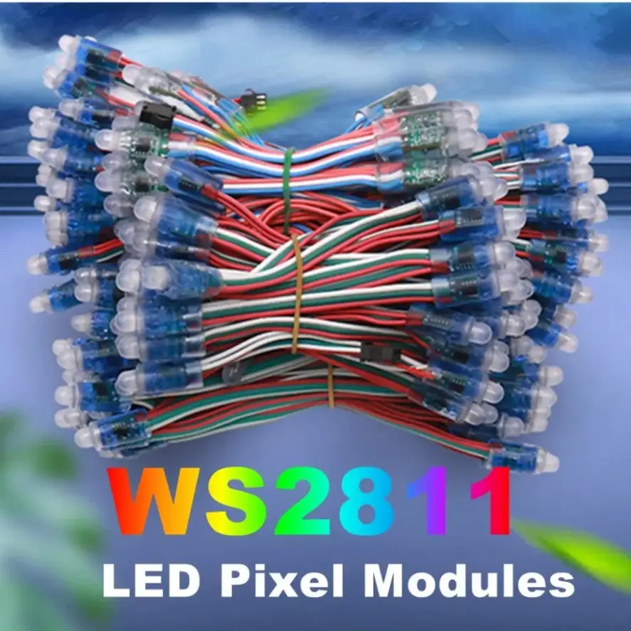 WS2811 DC5V/12V 12mm Full Color LED Pixels String Lights IP68 Waterproof RGB Digital Addressable LED Module Light 50/100/1000pcs image 2