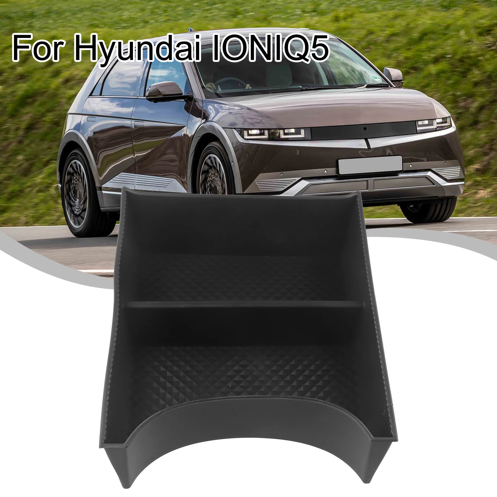 

Center Console Storage Box Organizer Tray For Hyundai IONIQ 5 2021+ ABS Black Center Console Storage Box Organizer Tray