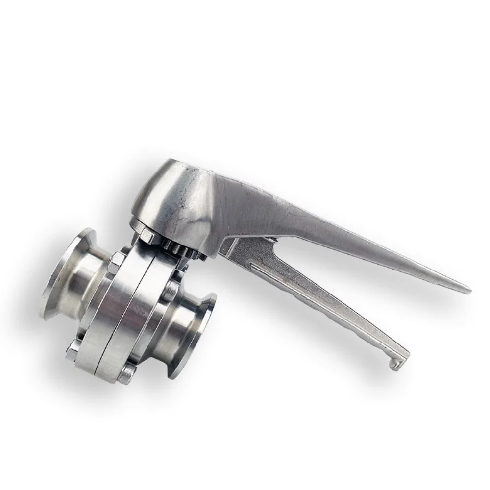 1.5"(38mm) OD 50.5mm Tri Clamp Butterfly Valve With Duckbilled Handle 304 Stainless Steel For Homebrew Beer Dairy Product