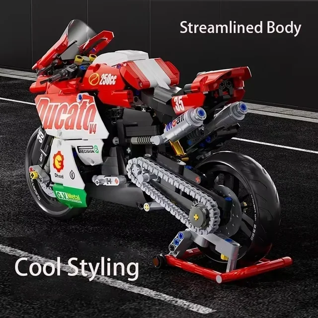 V4 Motorcycle 800+pcs Building Set 1:10 Model Kit Building Block Car For Kid Adults Festive Toys Gifts Christmas Halloween Easte 5