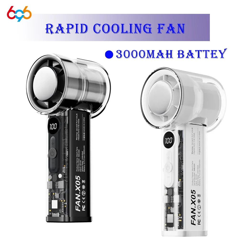 Mini Personal Fan USB Rechargeable 100 Wind Speeds Adjustable Portable Hand Fan Small Pocket for Home Office Travel Outdoor