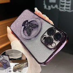 Butterfly Ring Stand Soft Phone Case Cover - OPPO A73 4G (PURPLE)