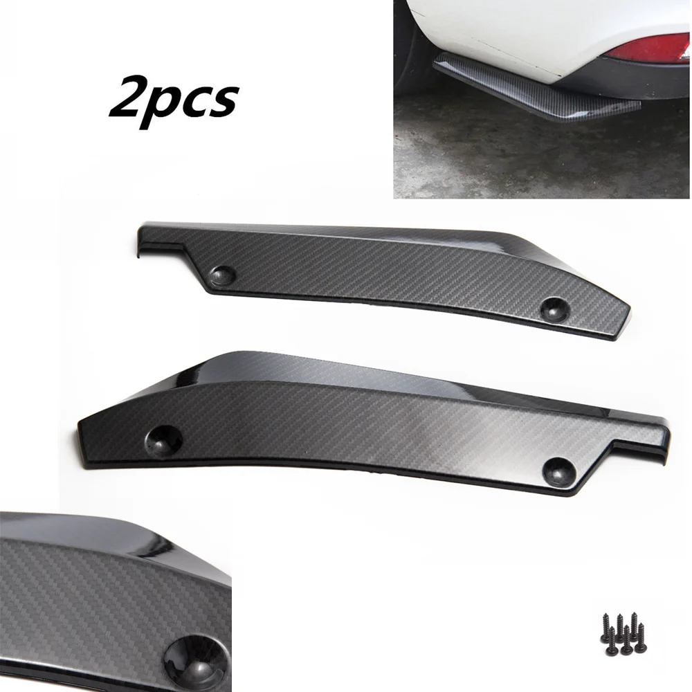 2PCS/SET Universal Rear Bumper Spoiler Canards Diffuser Car Side Fin Scratch Protect Cool EPHBJ01