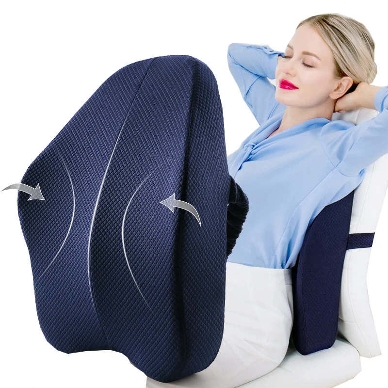 Orthopedic Memory Foam Lumbar Back Support Cushion & Headrest Pillow –  Prime Stash