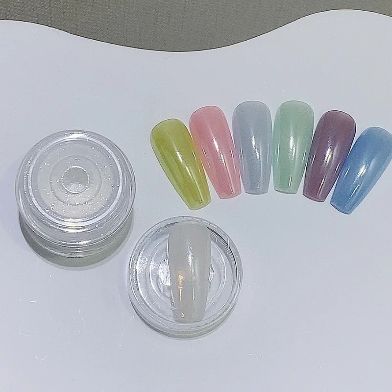 TSZS 1pcs/lot Aurora Pearl White Nails Glitter Dust Chrome Moonlight White Powder Shell Mirror Pigment Nail Art Suppl