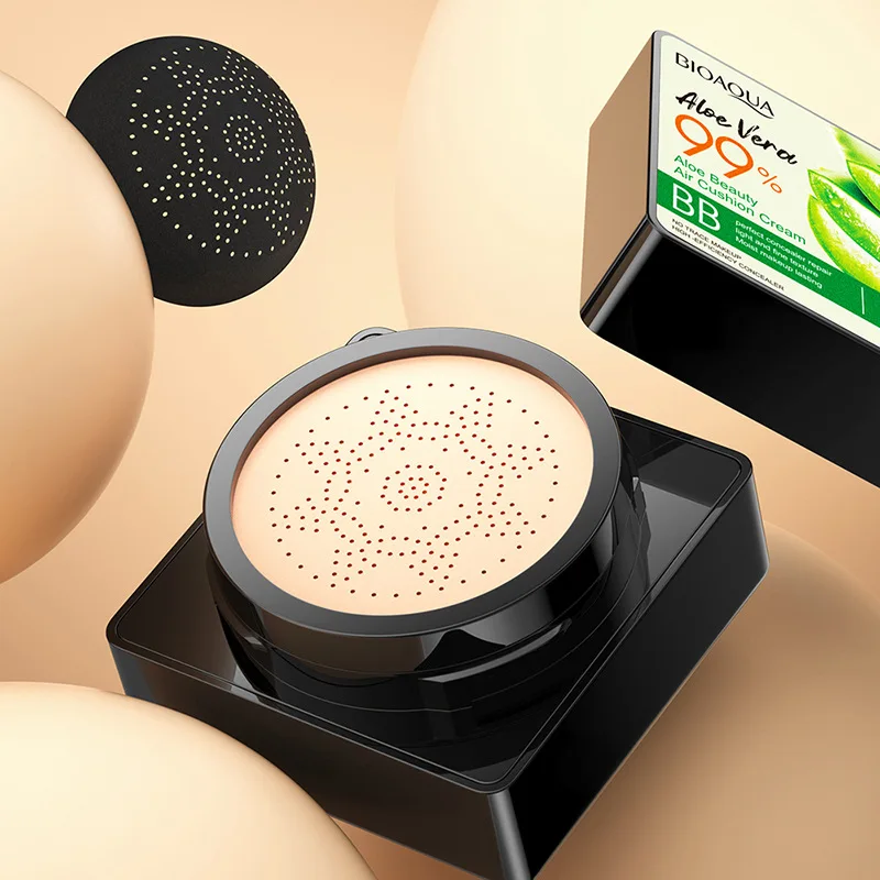 Cushion Foundation Aloe Air Cushion Foundation CC Cream Water Feeling Flawless BB Cream Moisturizing Oil Control Smooth Natural Concealer