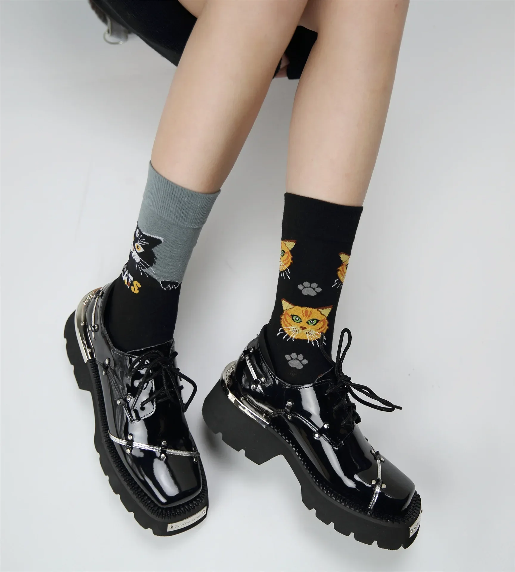 Japanese Korean Style Harajuku Socks Women Combed Cotton Boneless Crew AB Socks Men Street Fashion Trend Sports Couple Socks