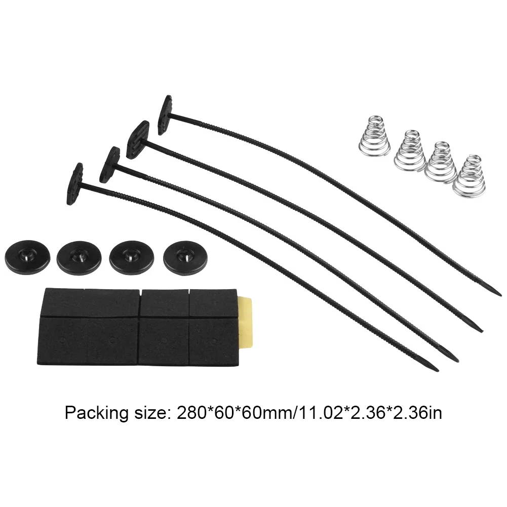 Electric Radiator Fan Installation Kit 4 Mounting Feet Universal Car Electric Cooling Fan Mount Kit 4 Cable Ties 4 Springs