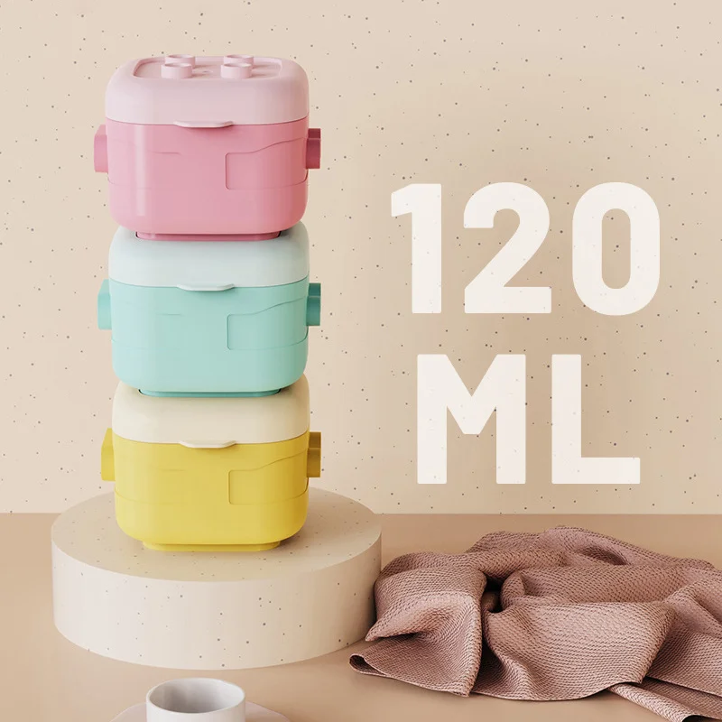 4Pcs/Set Portable Baby Food Storage Box Building Blocks Food Dispenser Cartoon Kids Milk Powder Box Toddler Snacks Cup Container