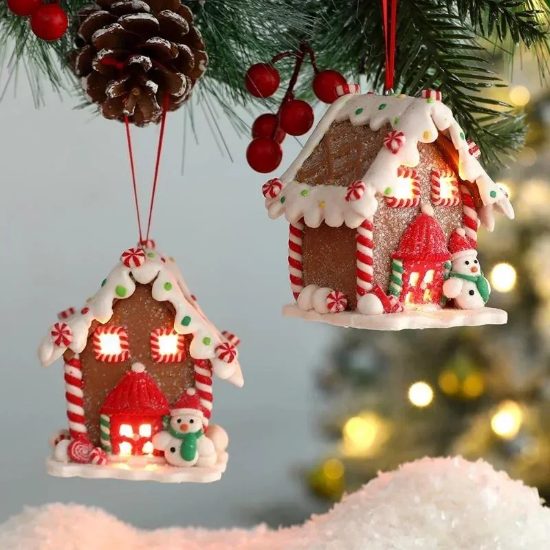 Christmas Gingerbread House Pendant Creative Christmas Tree Decorations New Year Gift Home Decoration 2024