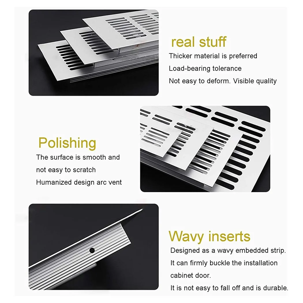 Air Vent Grille Ventilation Grille Air Vent Cover 1pc Aluminum Alloy Vents Perforated Sheet Air Vent Perforated Sheet Web Plate Ventilation Grille Vents