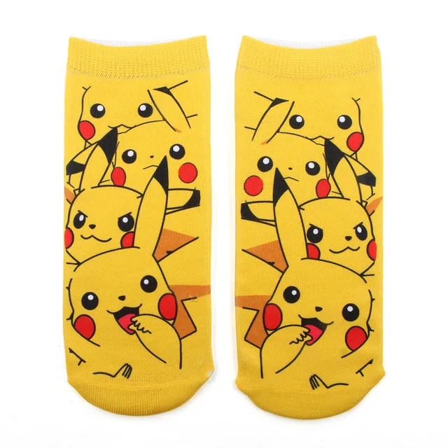Pokemon cartoon printed women's socks anime figure cute Pikachu Squirtle Bulbasaur socks kids socks girls direct sales 2
