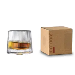 Whiskey Glasses - Rotating Crystal Tumblers for Cocktails and Parties (2)