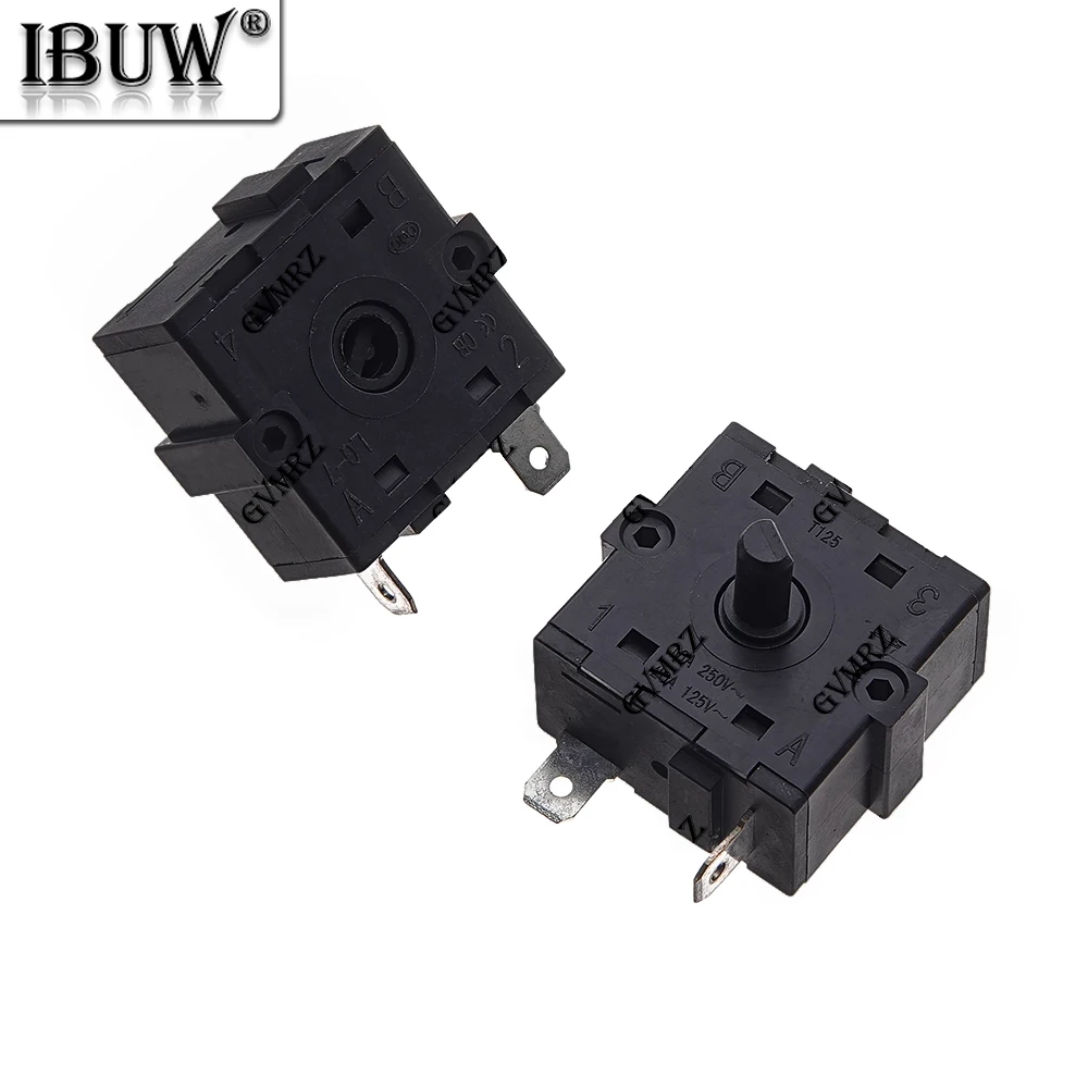 1PCS 2P 3P 5P 2P-5P 로터리 스위치 선택기 AC 250V 16A 라디에이터 전기 룸 히터 위치 2P 3P 5P