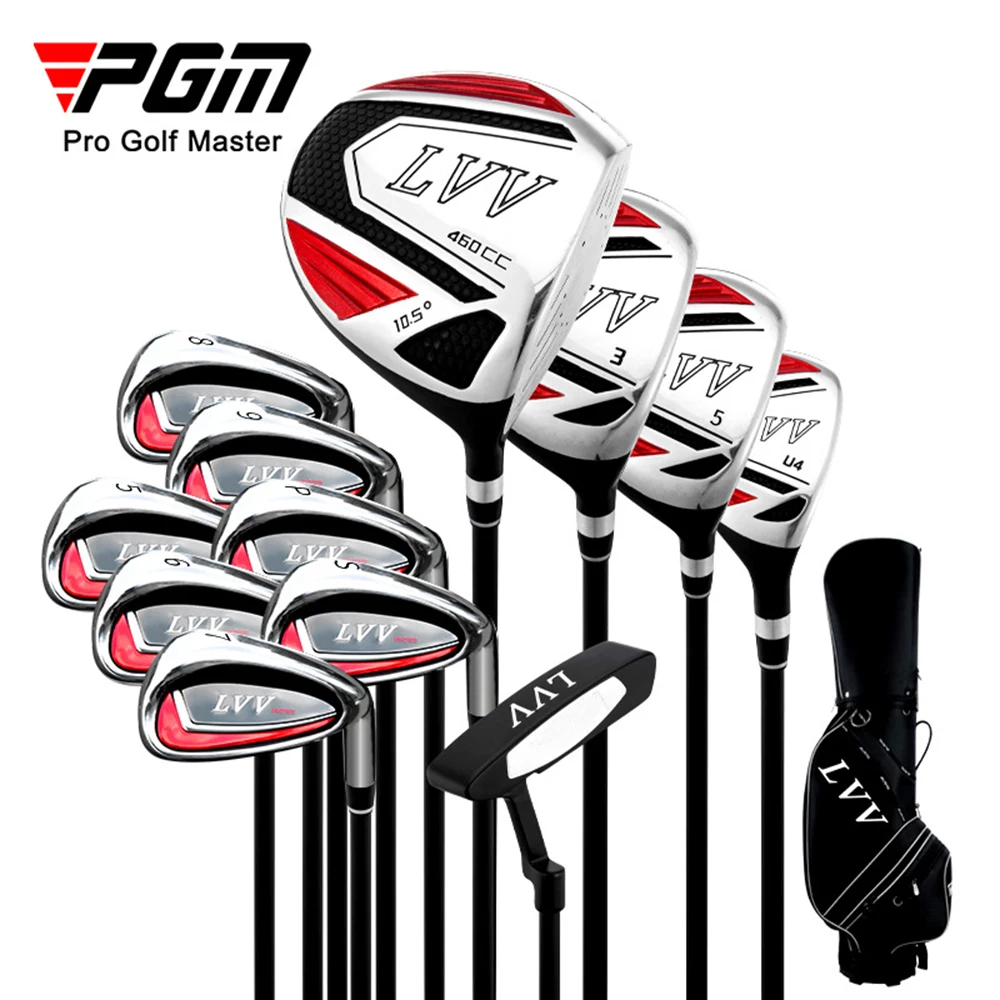 

PGM Men's Golf Clubs Sets 12/7/9/4pcs Complete Beginner's Practice Club Full Rod Titanium LVV Right Handed with Gun Bag MTG037