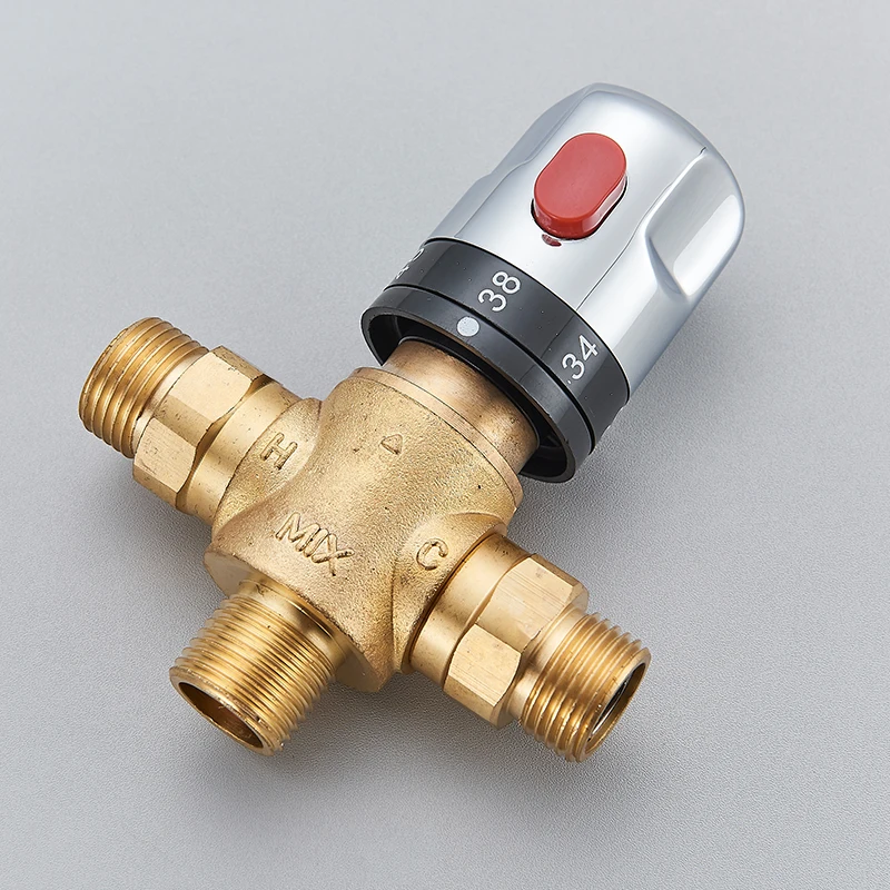 Brass Thermostatic Mixing Valve Bathroom Faucet Temperature Mixer Control Thermostatic Valve Home Improvement