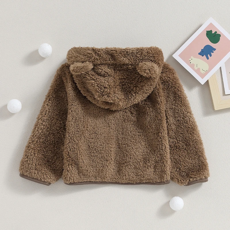 Citgeett Autumn Infant Baby Girl Boy Winter Coat 3D Hooded Jacket Zipper Closure Outerwear Fall Clothes