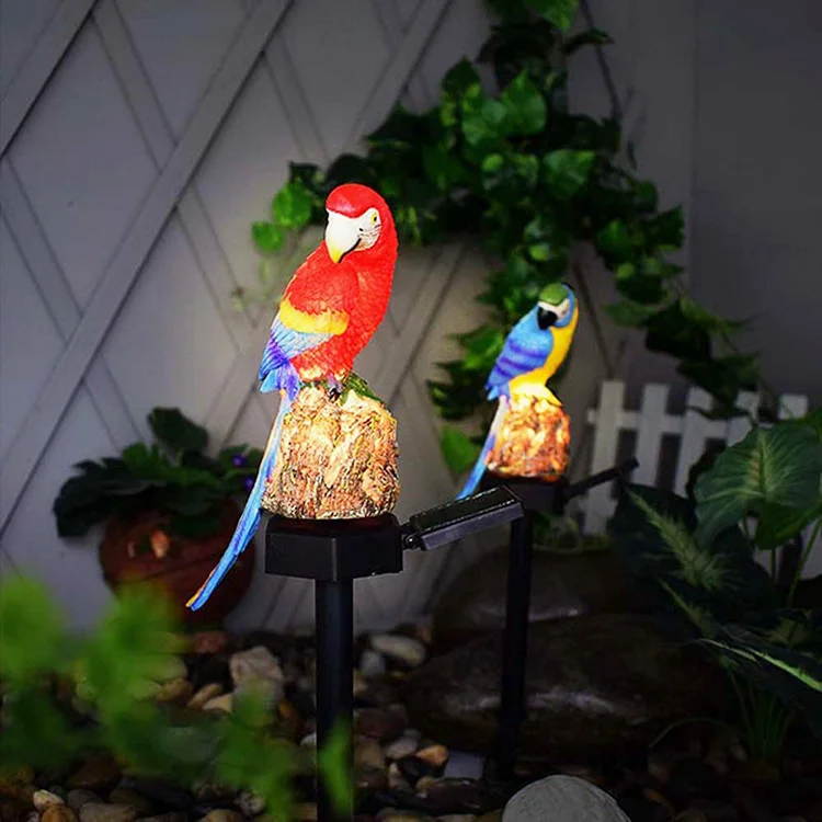 2pcs Solar Power LED Parrot Lawn Light Outdoor Waterproof Garden Lawn Landscape Light Garden Decoration Resin Modern Courtyard solar porch light