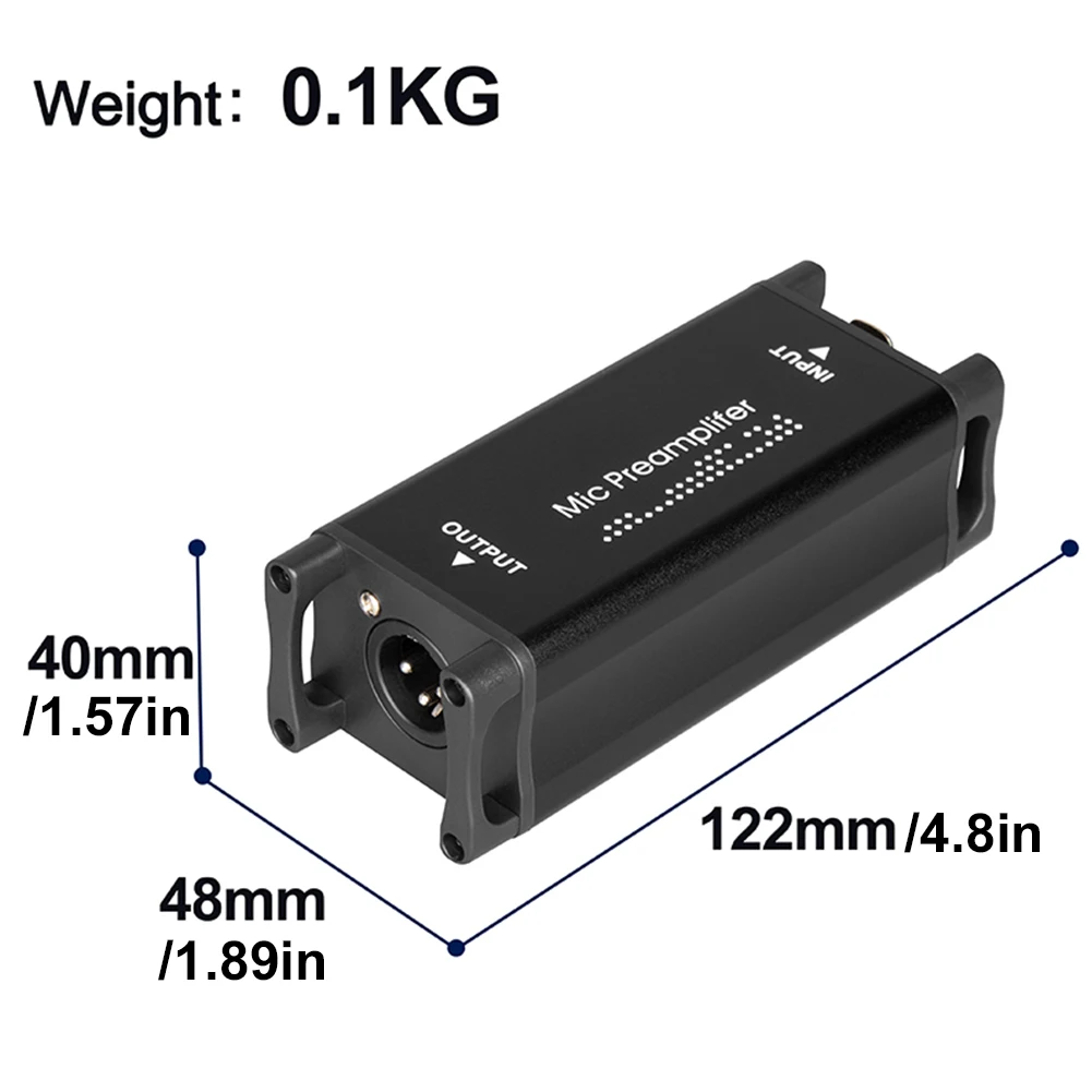 Microfone Profissional Pream Pré-amplificador Portátil Mic Ganho Puro Leve para Home Recording Livestream 20hz20khz - Image 6