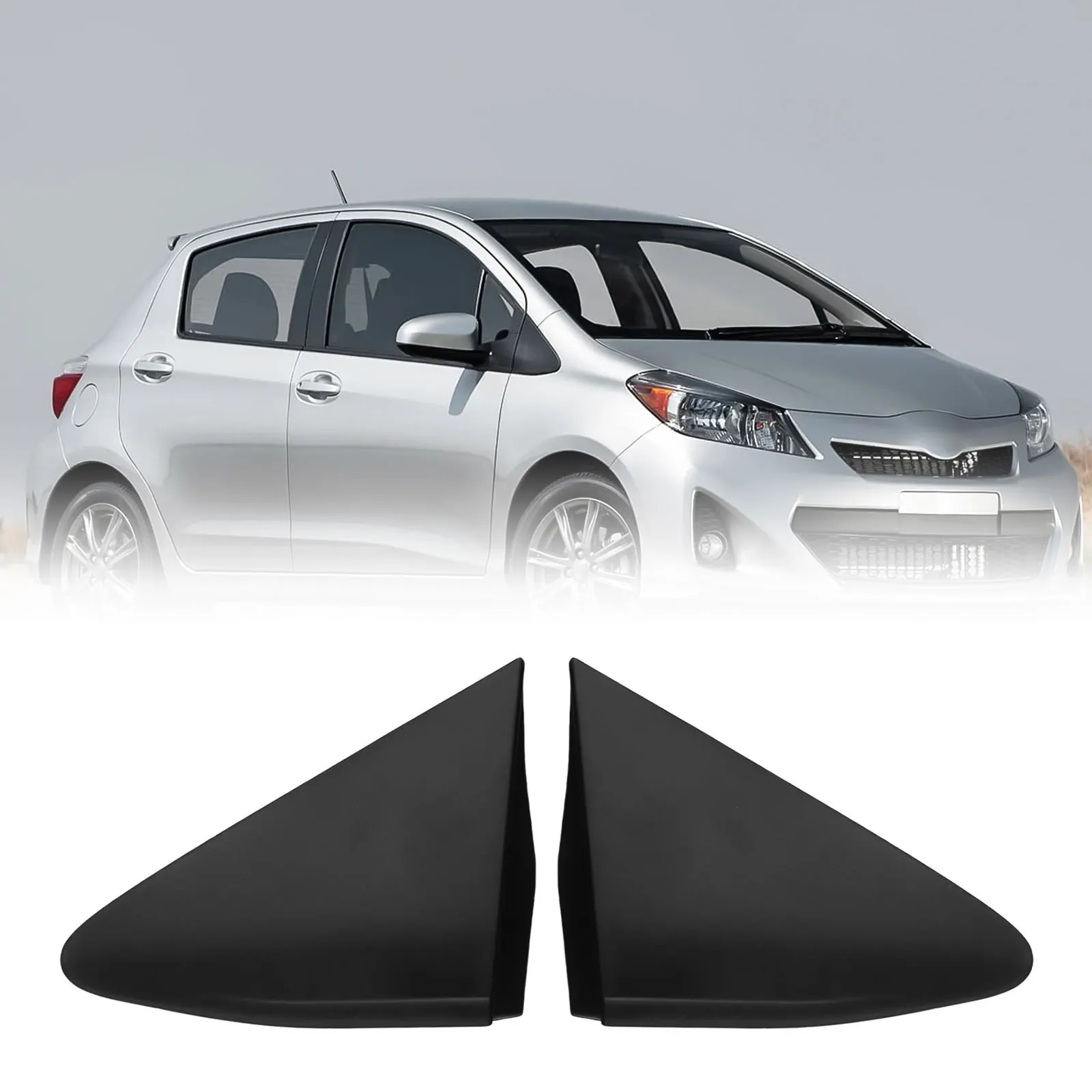 

2Pcs Front Rearview Mirror Triangle Cover Trim For Toyota For Yaris 2012-2014 Durable 1 Pair Mirror Corner Cover 60118-0D111