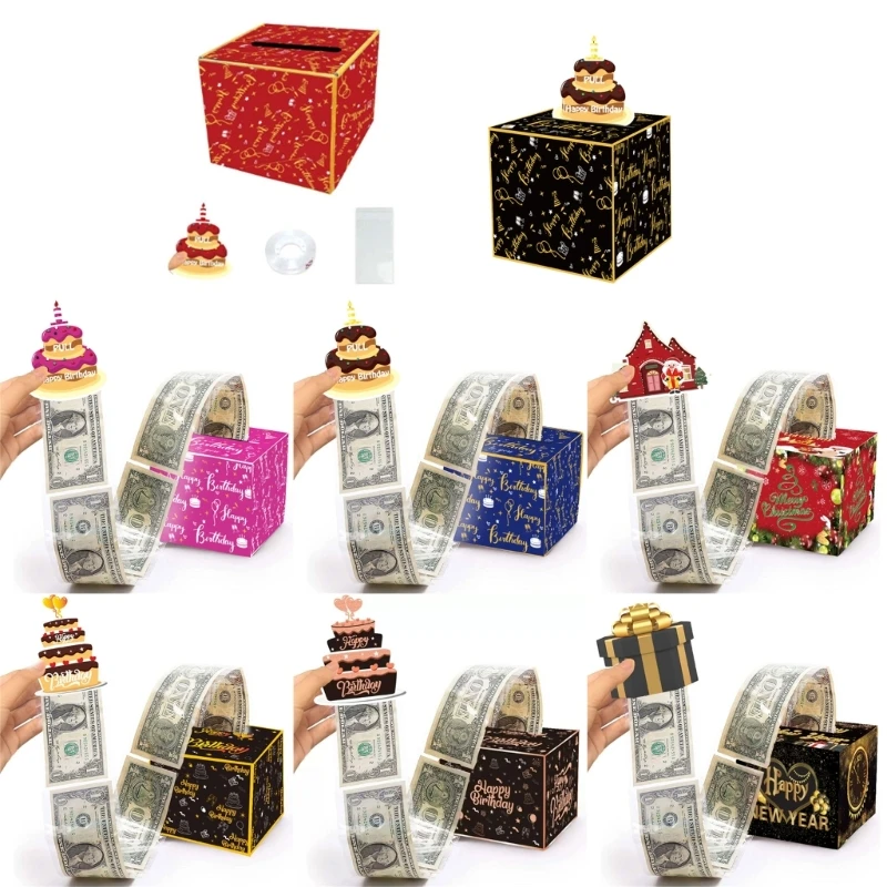

Interactive Surprise Gift Cash Box Birthday Party Pull Out Money Box for Parites