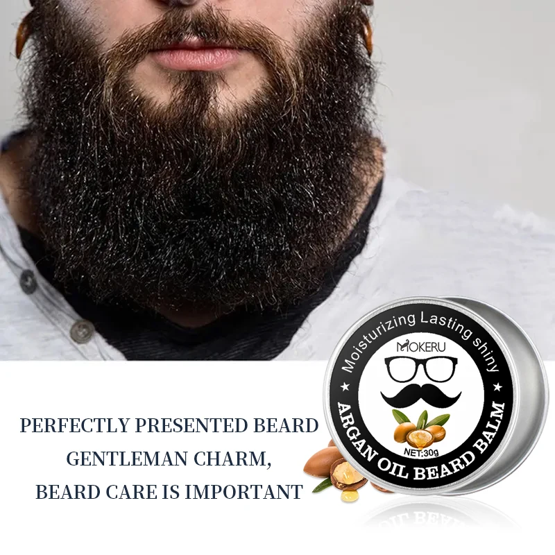 20pcs/Lot Natural Beard Balm 30g Cream for man hair styling wax for men