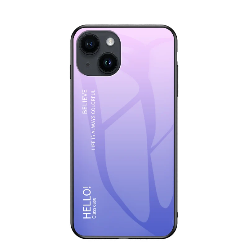 Vibrant Gradient Tempered Glass Phone Case with Colorful Back Design