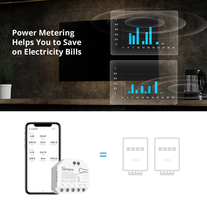 SONOFF DUALR3/R3 Lite 2 Gang podwójny moduł przekaźnikowy Wifi DIY MINI inteligentny przełącznik pomiaru mocy z pilotem za pośrednictwem eWeLink Alexa