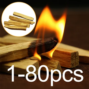 1-80pcs Palo Santo Natural Incense Sticks Wooden Smudging Stick Aromatherapy Burn Wooden Sticks No Smell Wooden Sticks 2